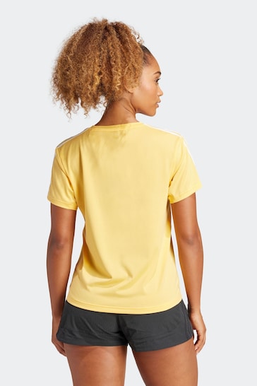 adidas Yellow Aeroready Train Essentials 3-Stripes T-Shirt