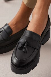 Black Signature Leather Chunky Tassel Loafers - Image 4 of 10