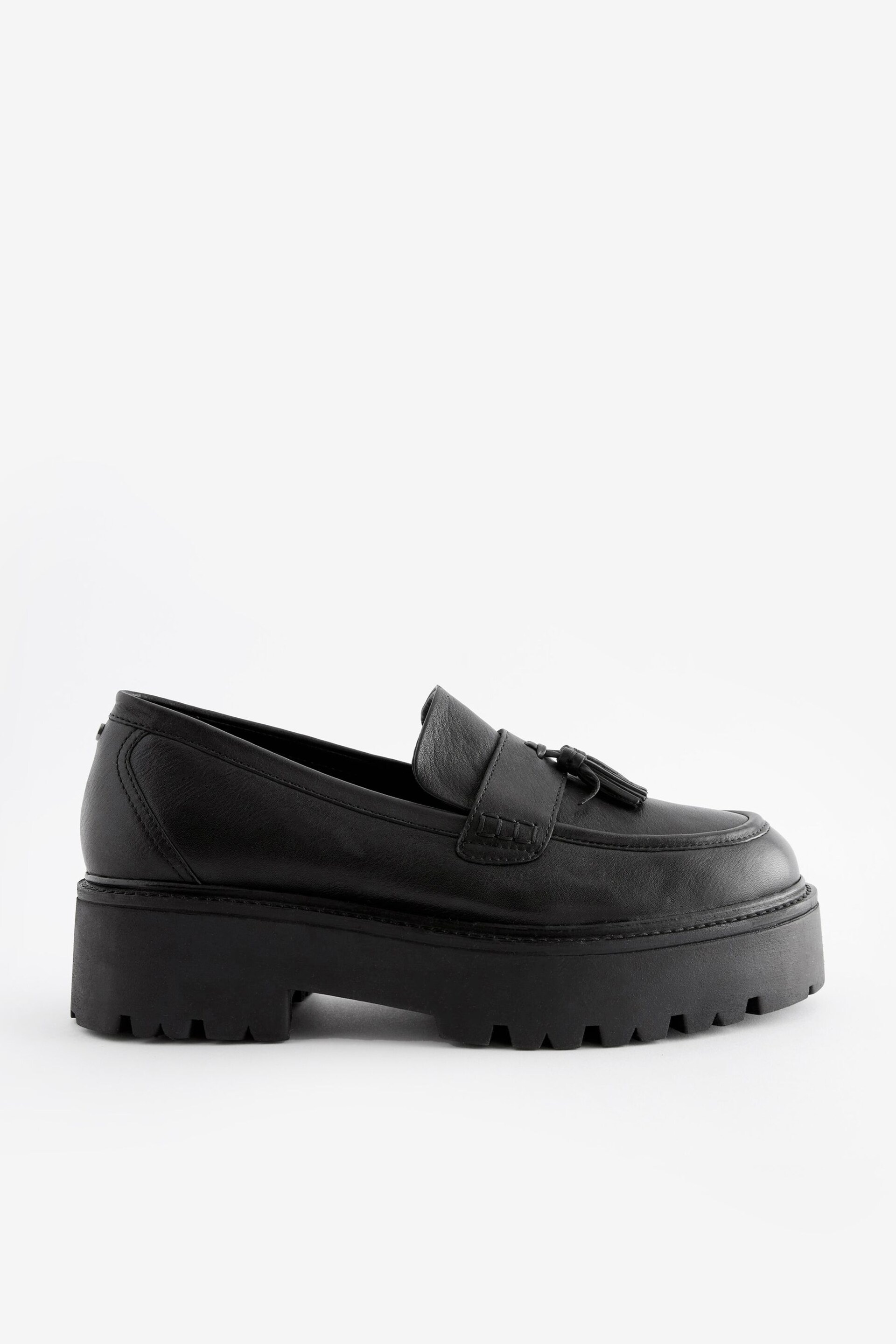 Black Signature Leather Chunky Tassel Loafers - Image 6 of 10