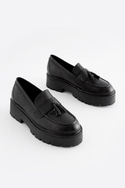 Black Signature Leather Chunky Tassel Loafers - Image 7 of 10