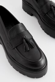 Black Signature Leather Chunky Tassel Loafers - Image 8 of 10