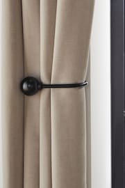 Set of 2 Black Ball Curtain Holdbacks - Image 1 of 3