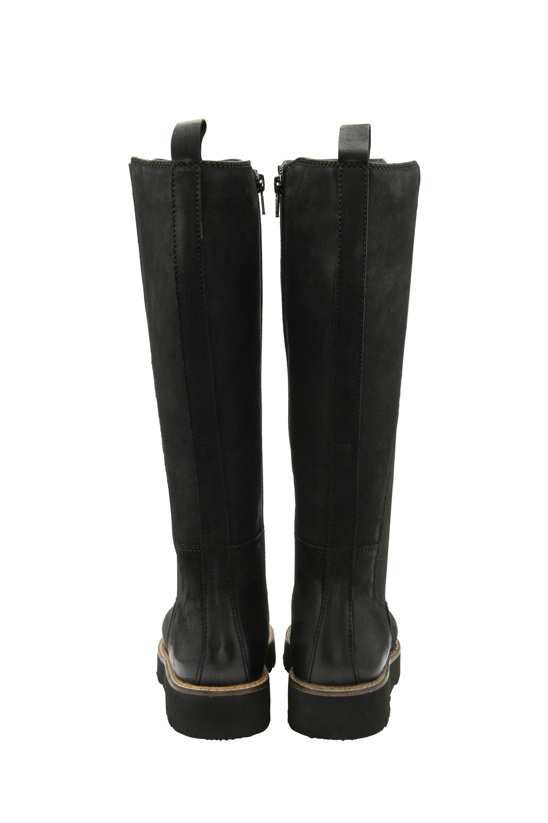 Ravel Black chrome Leather Knee High Chelsea Boots - Image 3 of 4