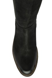 Ravel Black chrome Leather Knee High Chelsea Boots - Image 4 of 4
