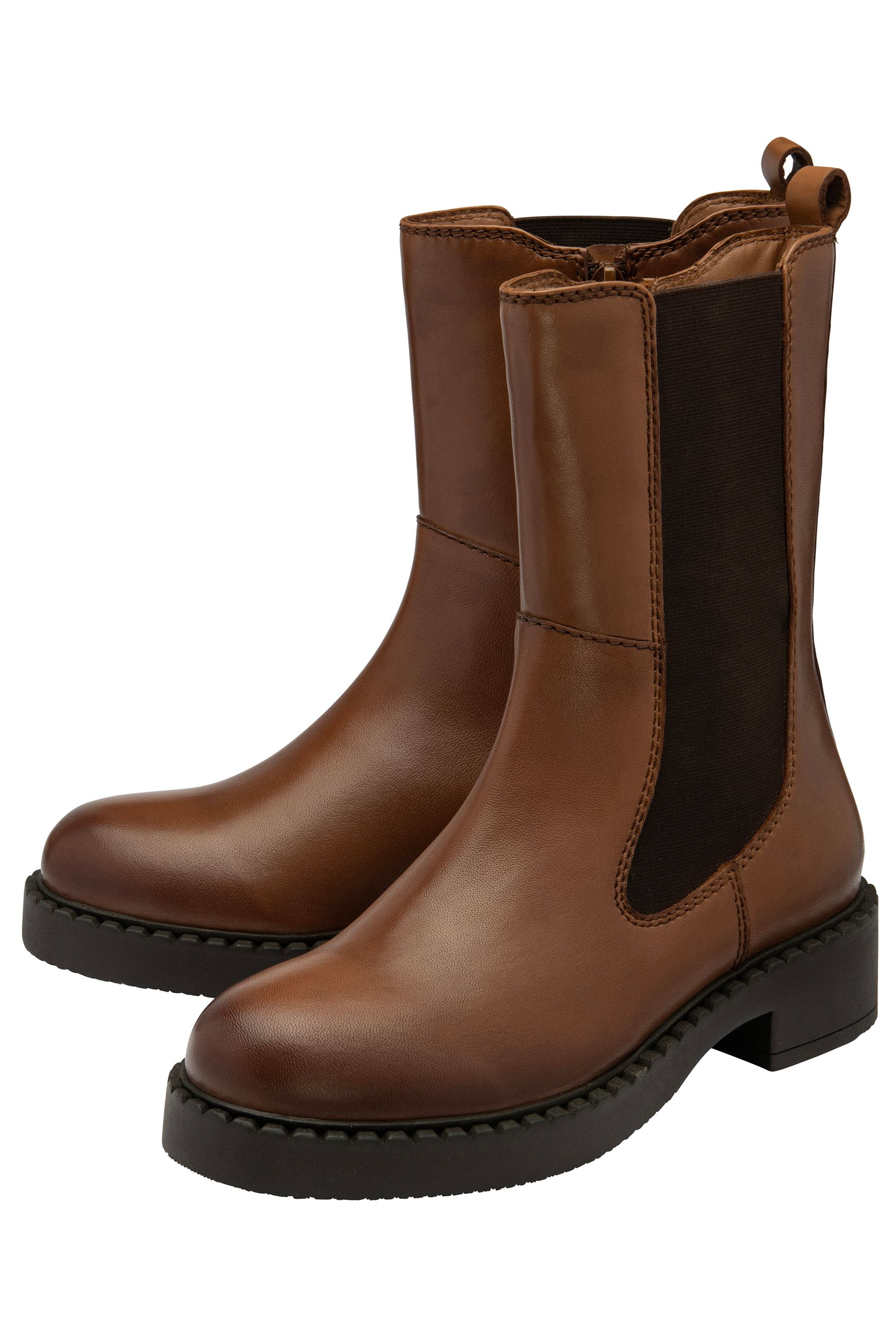 Buy Ravel Dark Brown Leather High Cut Gusset Chelsea Boots from the Next UK online shop