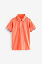 Orange Fluro Short Sleeve Polo Shirt (3-16yrs) - Image 1 of 3