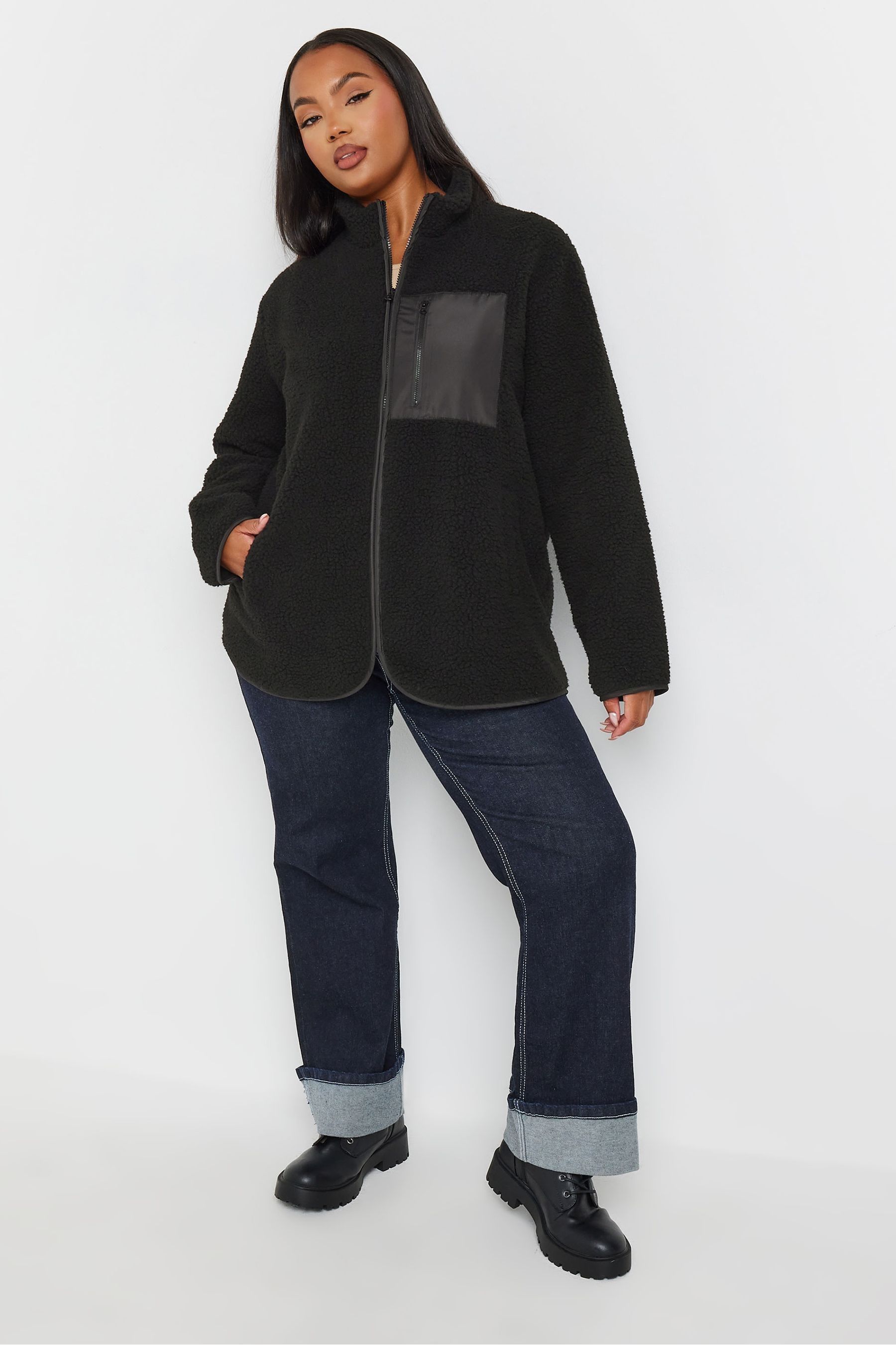 Black borg teddy jacket cheap