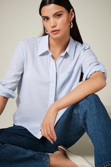Blue/White Stripe Long Sleeve Shirt