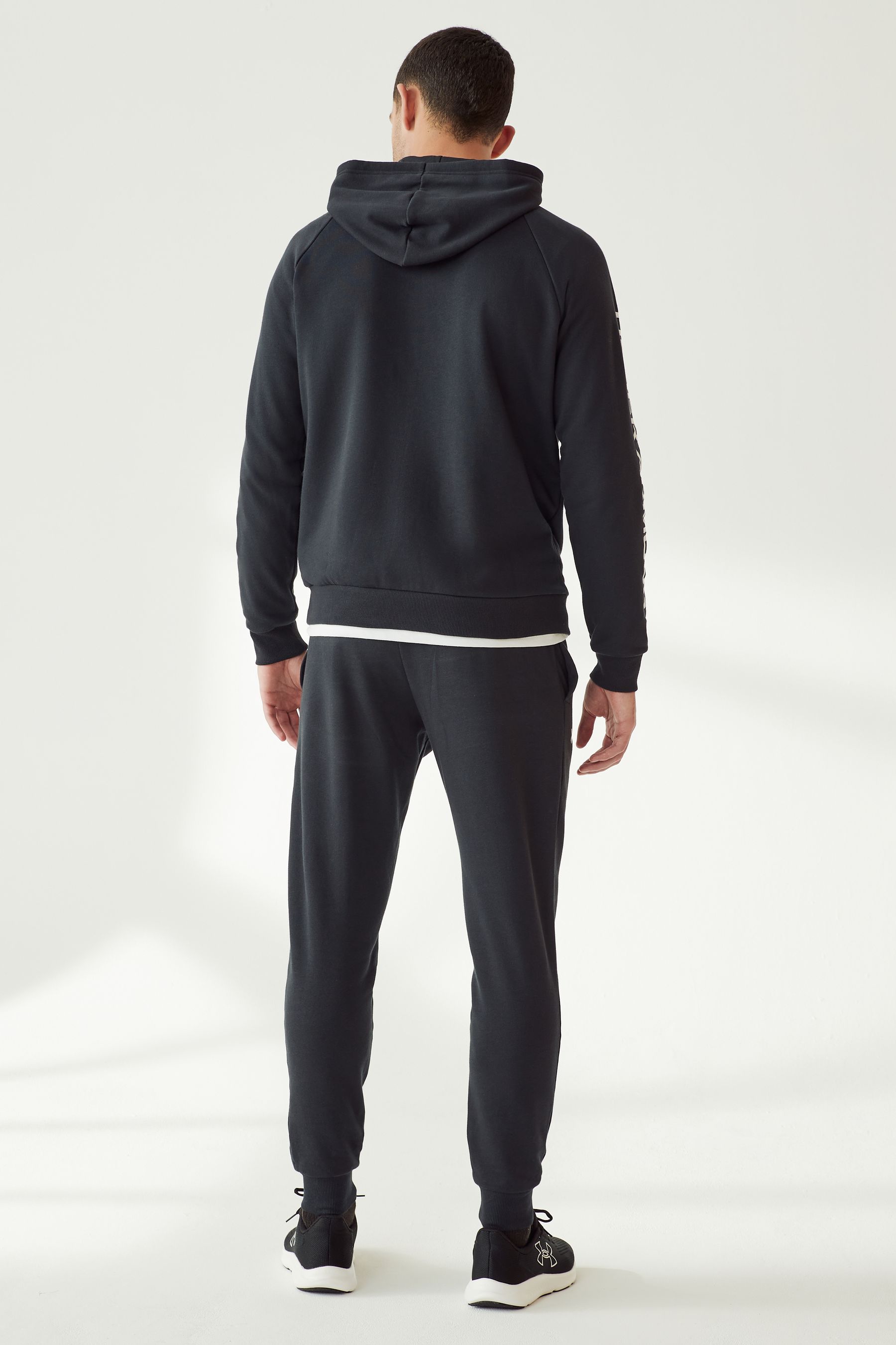 Under Armour Black White Rival Fleece White Tracksuit