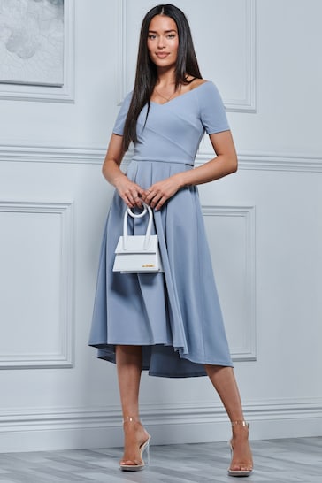 Jolie Moi Light Blue Lenora Fit & Flare Midi Dress