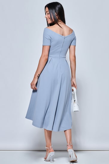 Jolie Moi Light Blue Lenora Fit & Flare Midi Dress