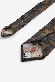 Grey Paisley Signature Made In Italy Silk Wool Blend Tie - Image 3 of 3