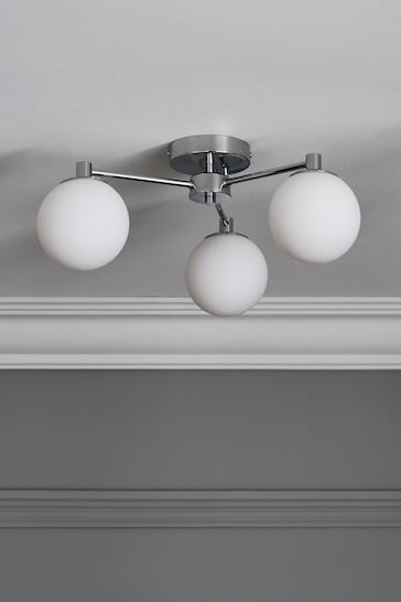 Chrome Pasadena 3 Light Flush Ceiling Light