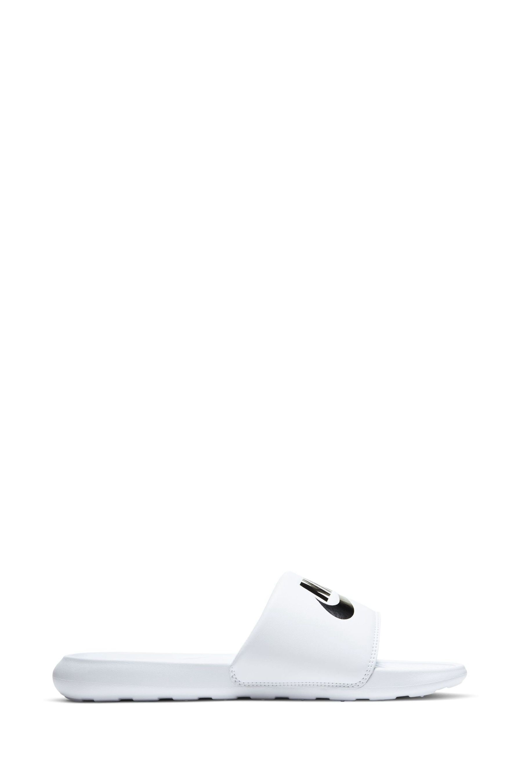 Black white nike slides shop