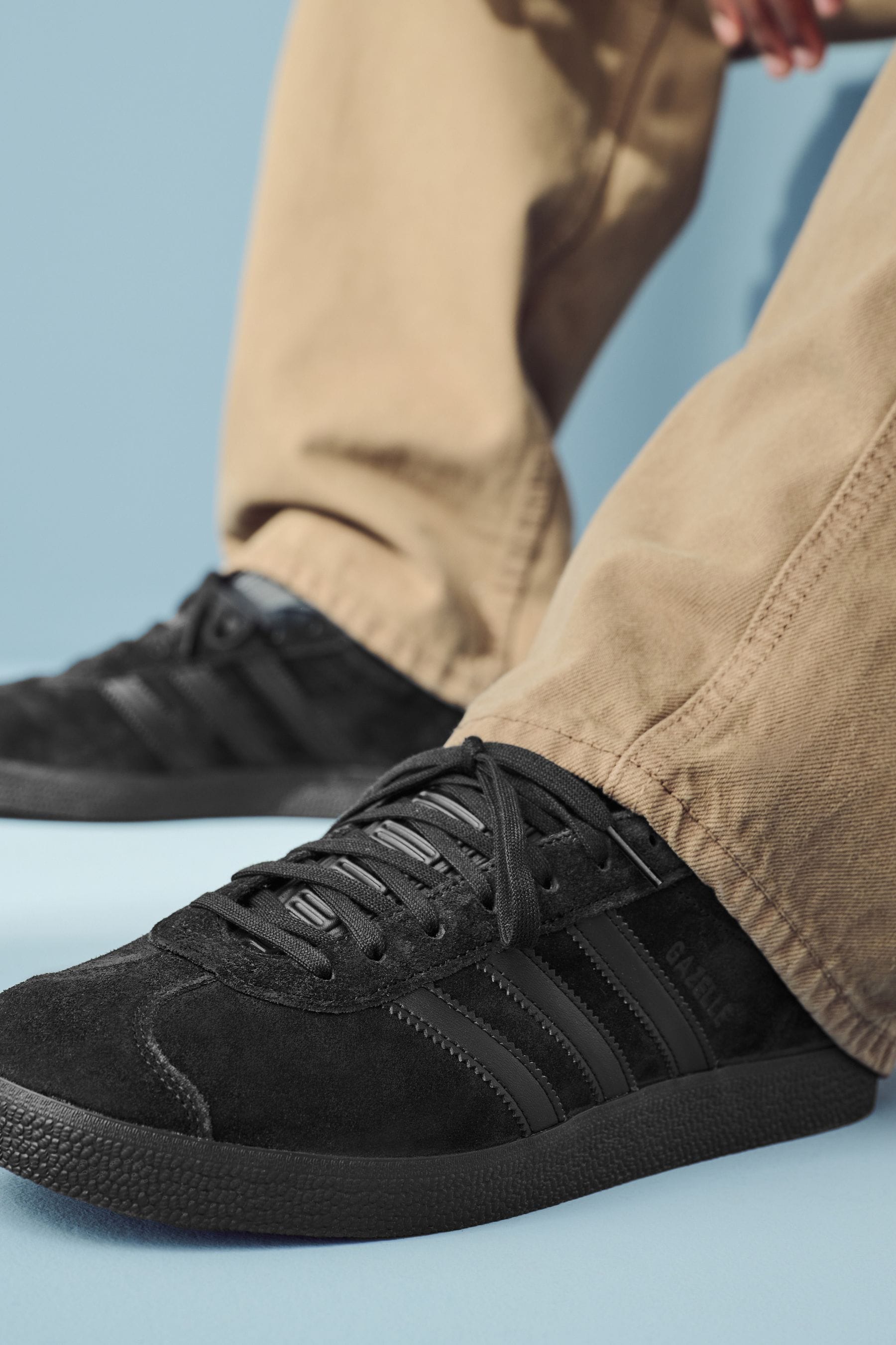 All black adidas gazelle mens top