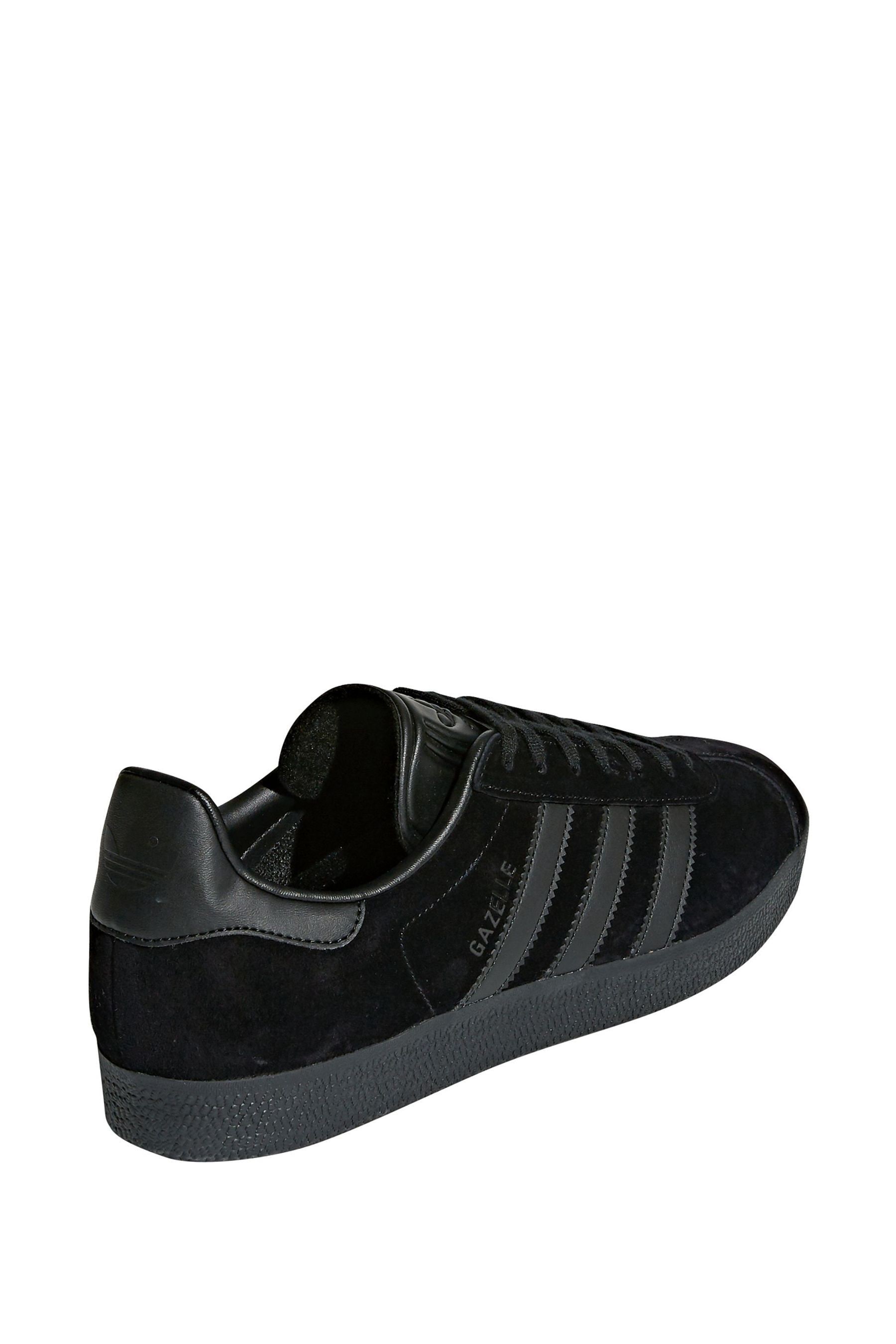 Adidas originals gazelle trainers in black suede hot sale