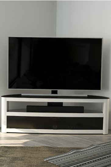 AVF White Burghley 1500 Curved Corner TV Stand