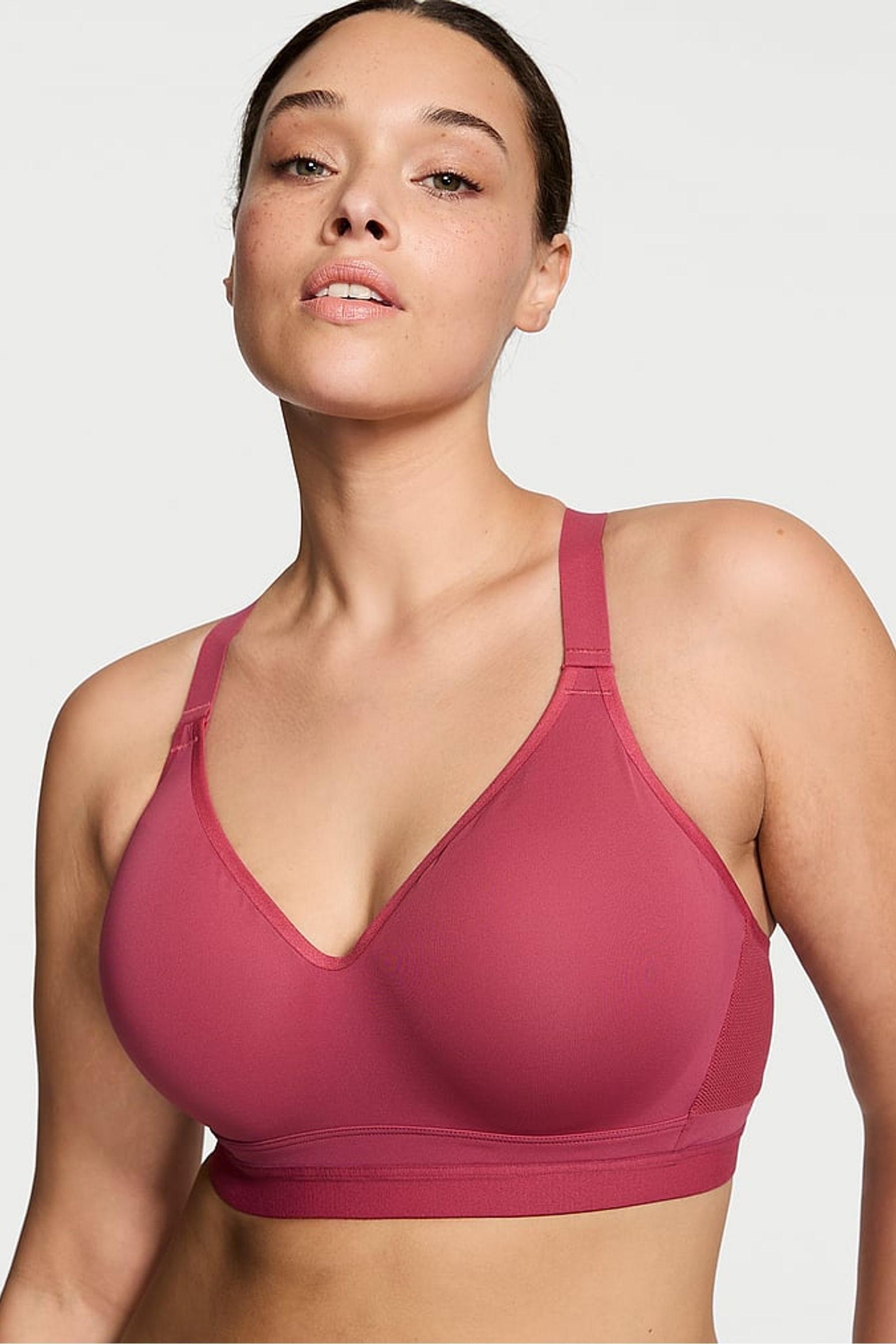 Deep plunge sports bra store