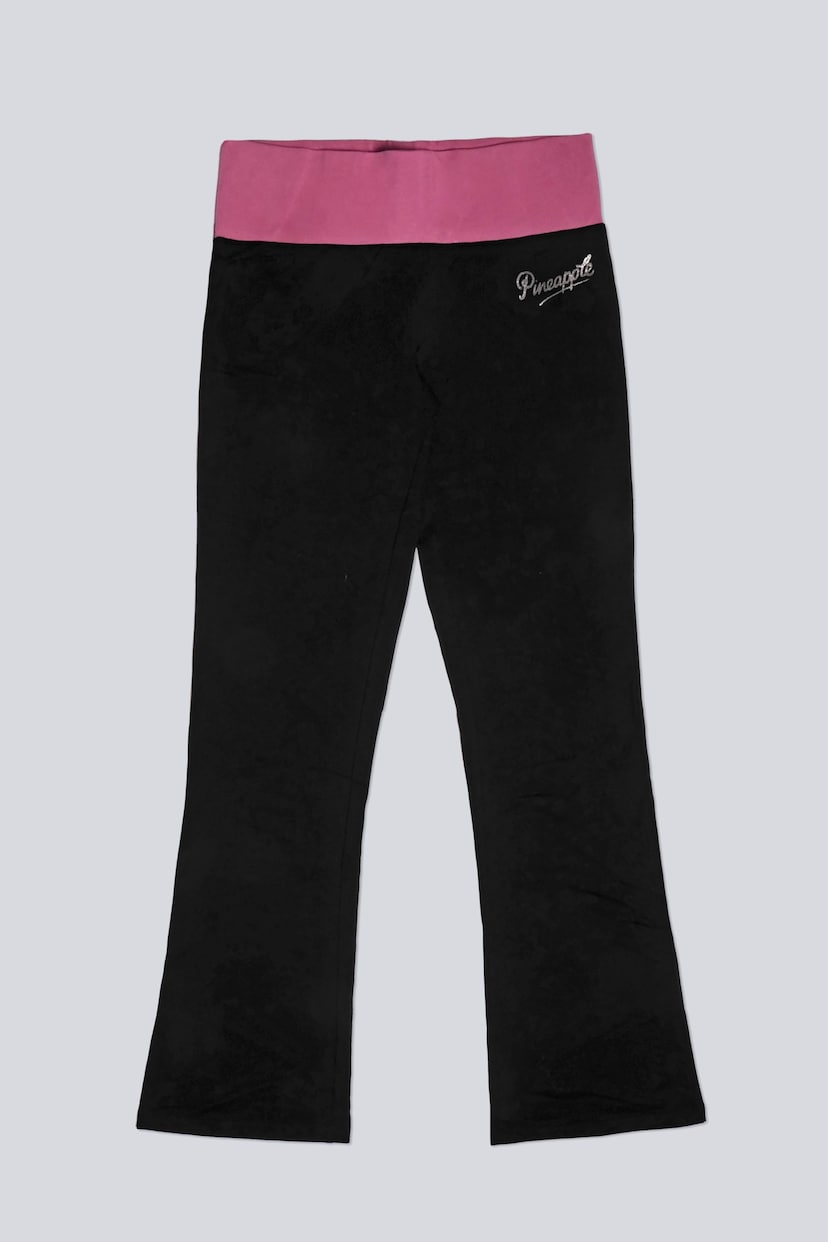 Pineapple Hot Pink Womens Contrast Band Bootcut Jersey Joggers - Image 5 of 5
