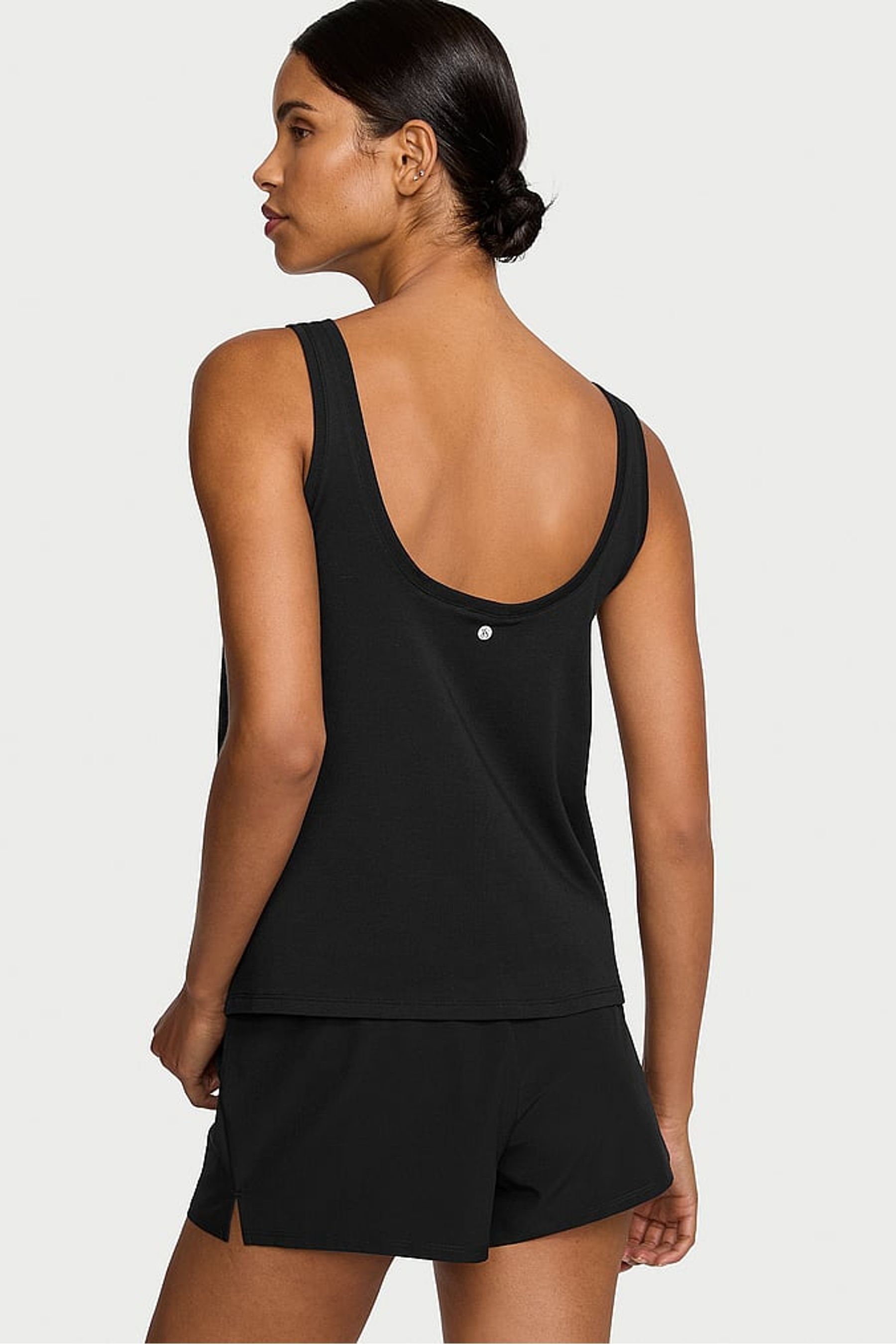 Victoria s Secret Pure Black Cotton Flowy Tank Top