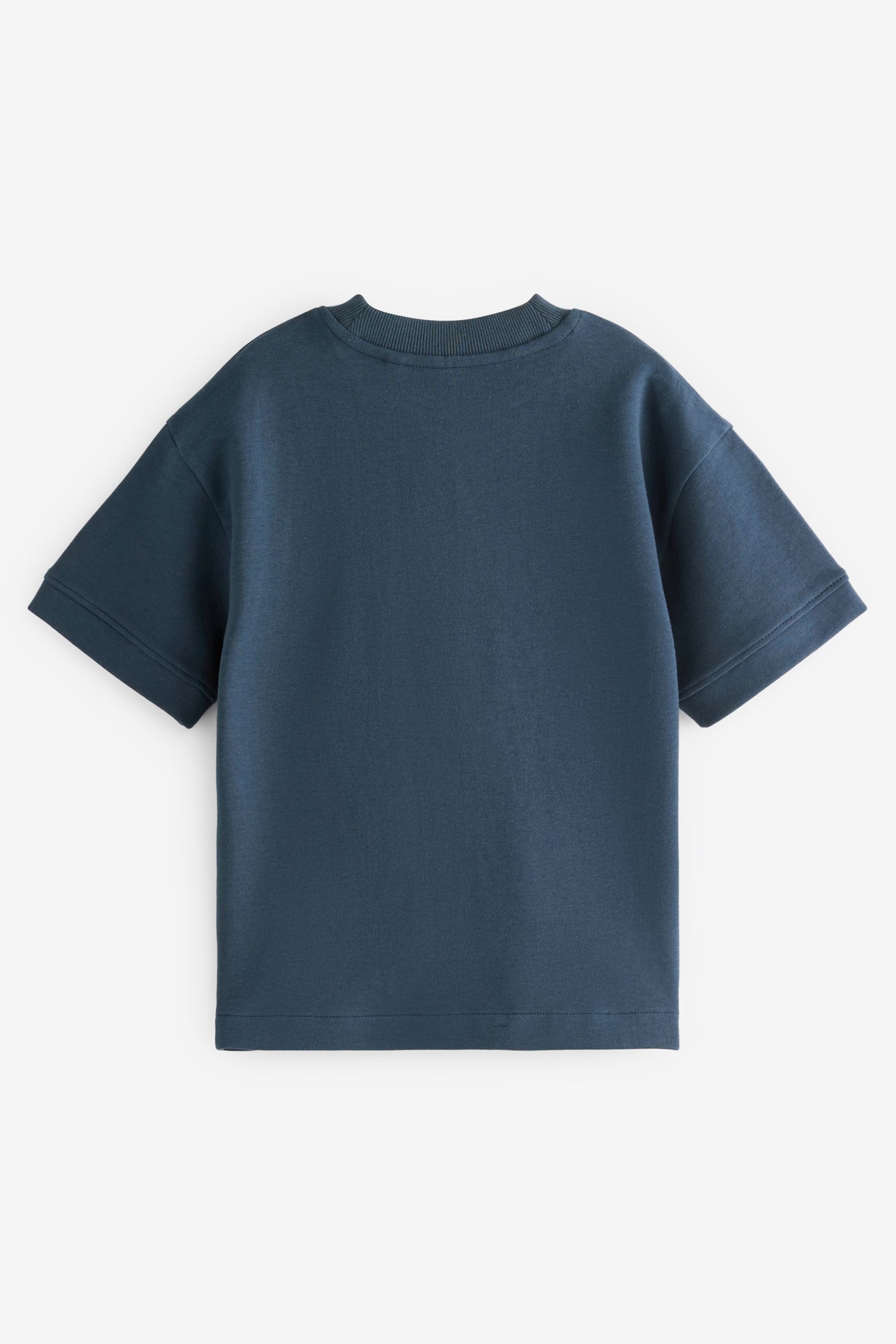 Navy Blue Relaxed Fit Heavyweight T-Shirt (3-16yrs) - Image 2 of 3