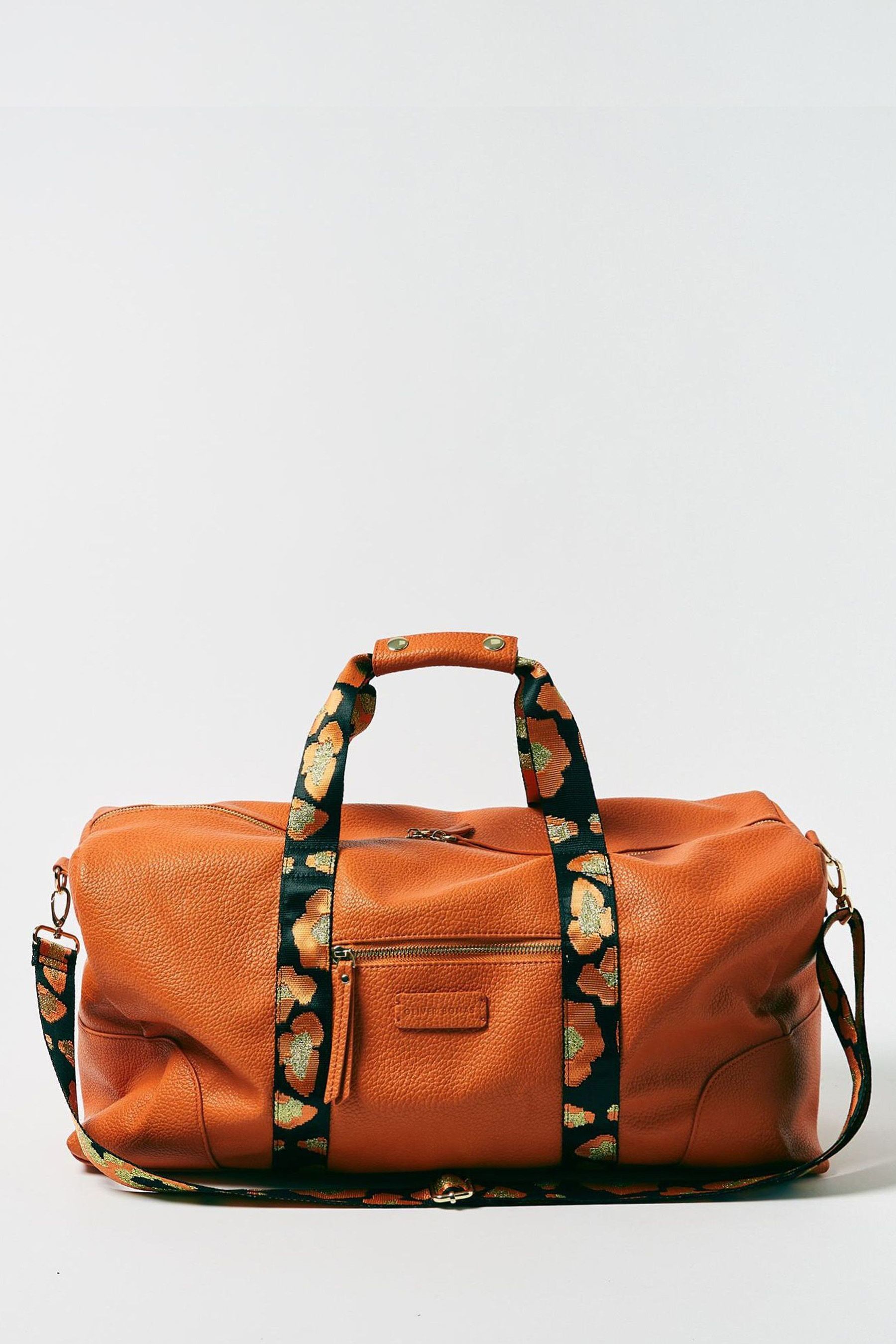 Womens Oliver Bonas Hattie Animal Print Weekend Bag Orange