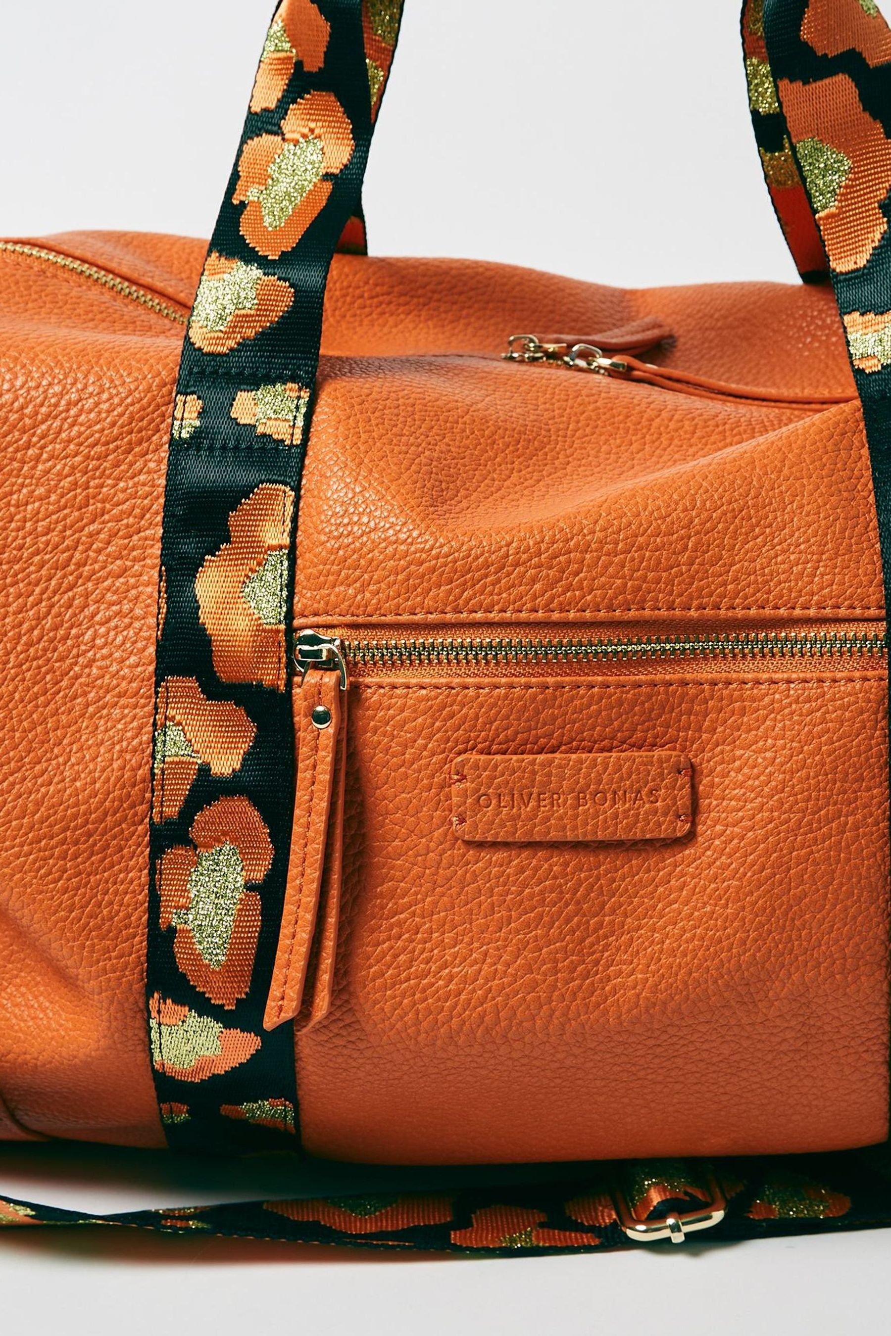 Womens Oliver Bonas Hattie Animal Print Weekend Bag Orange