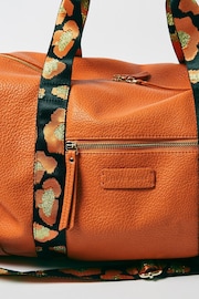 Oliver Bonas Orange Hattie Animal Print Weekend Bag - Image 4 of 5