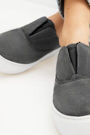 Grey Slip On Signature Forever Comfort® Leather Chunky Wedges Platform Trainers - Image 2 of 9