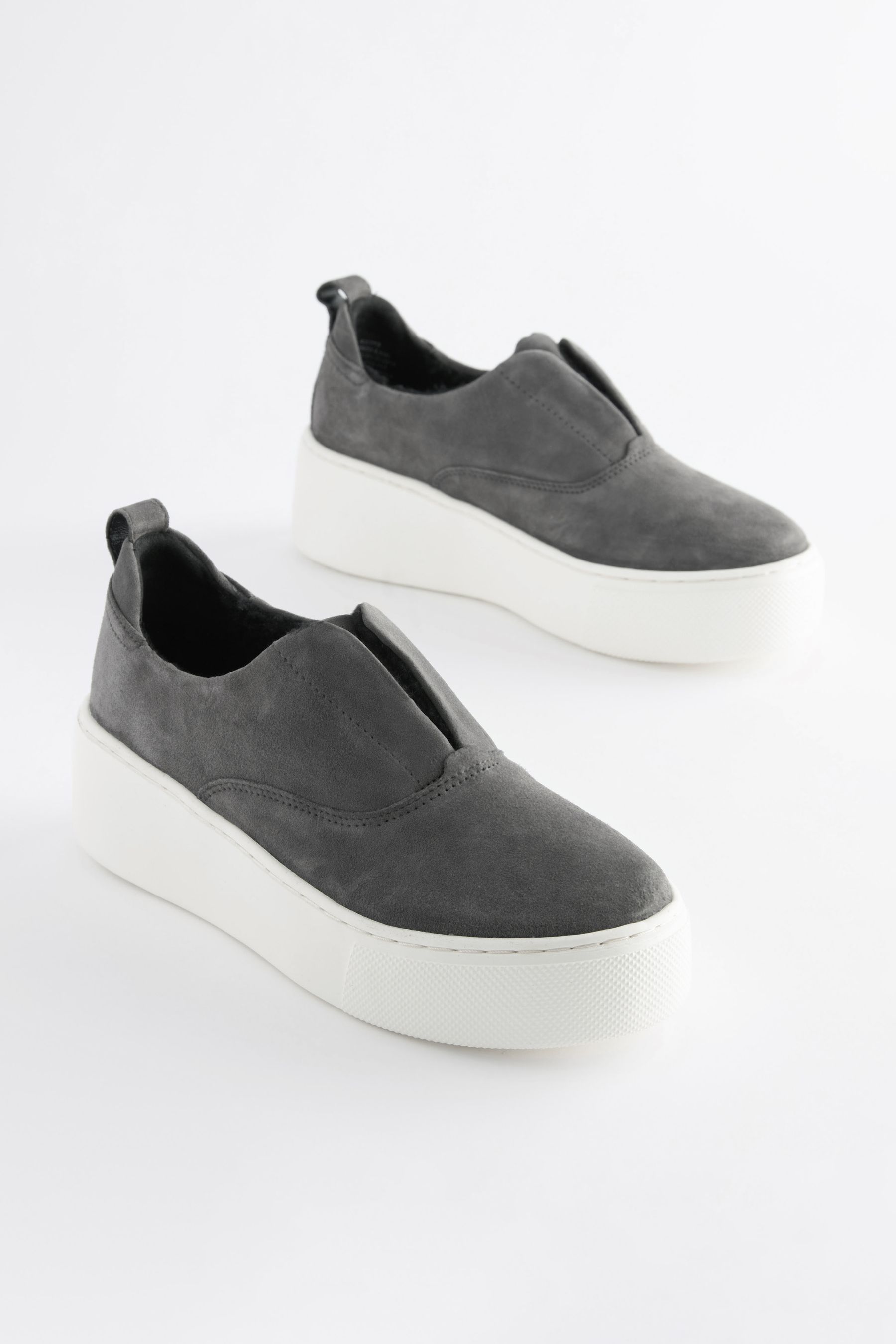 Grey platform slip on sale ons