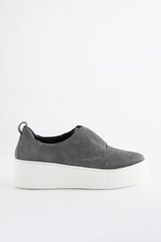 Grey Slip On Signature Forever Comfort® Leather Chunky Wedges Platform Trainers - Image 4 of 9