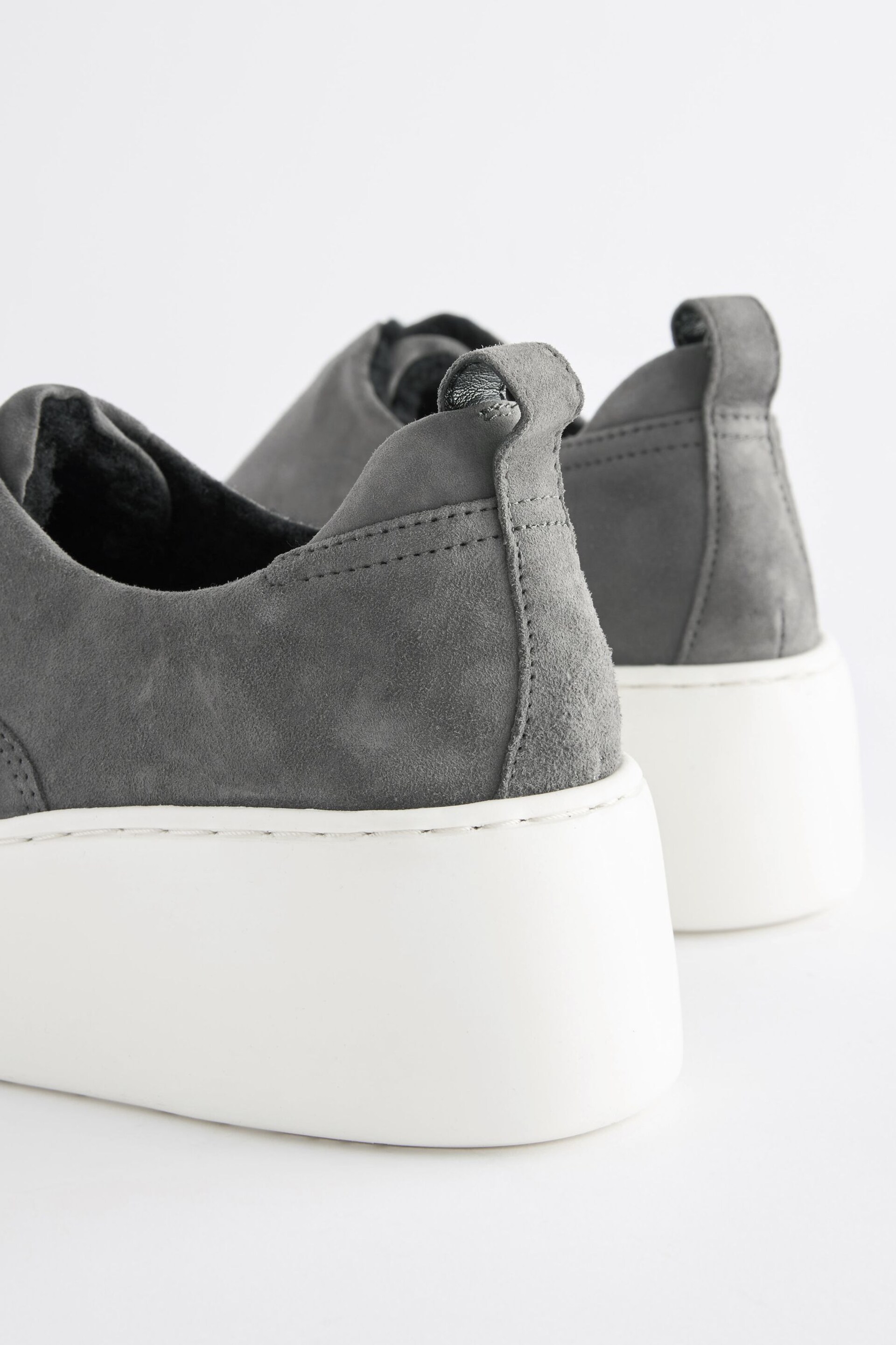 Grey Slip On Signature Forever Comfort® Leather Chunky Wedges Platform Trainers - Image 5 of 9