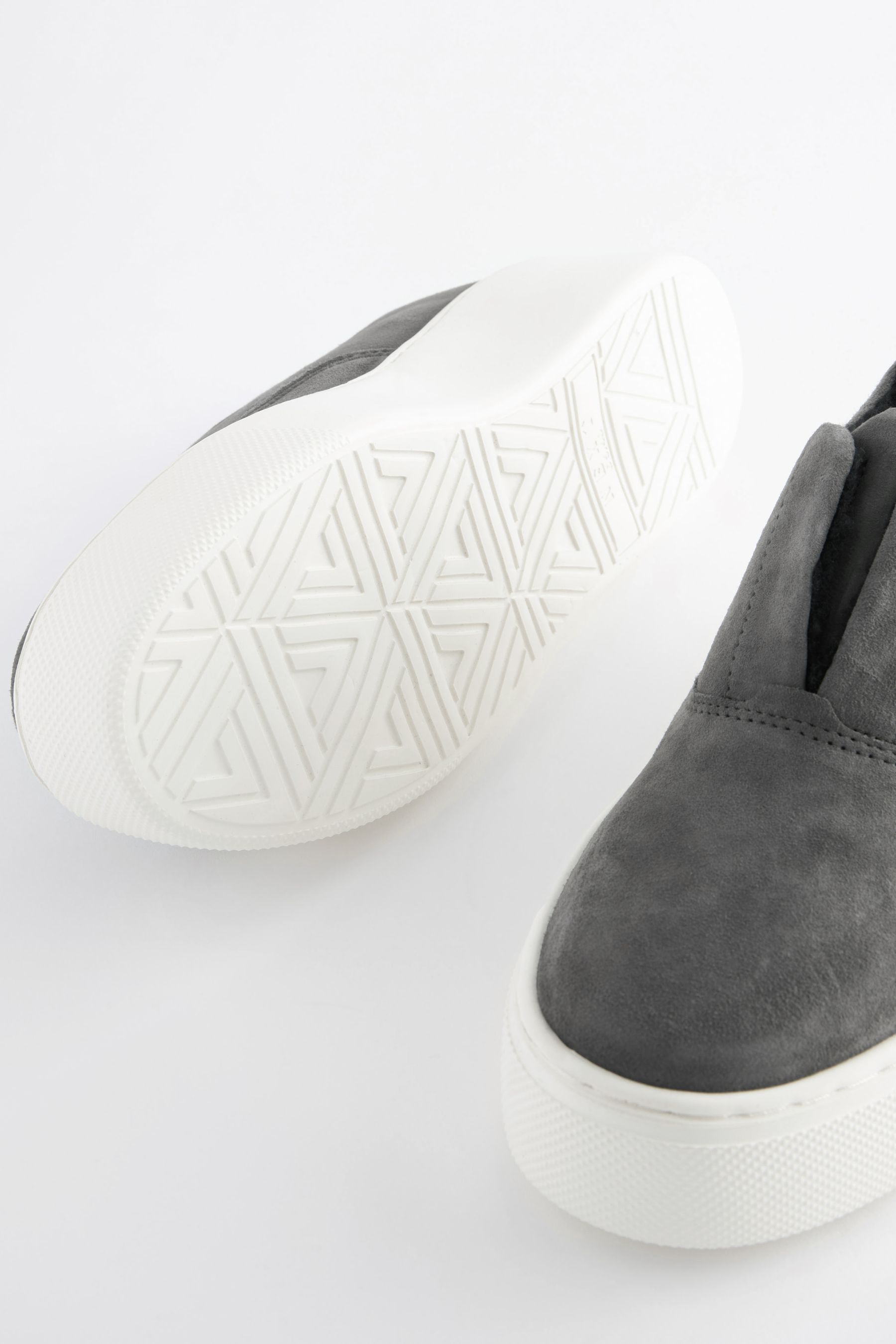 Buy Grey Slip On Signature Forever Comfort Leather Chunky Wedges Platform Trainers from Next Luxembourg