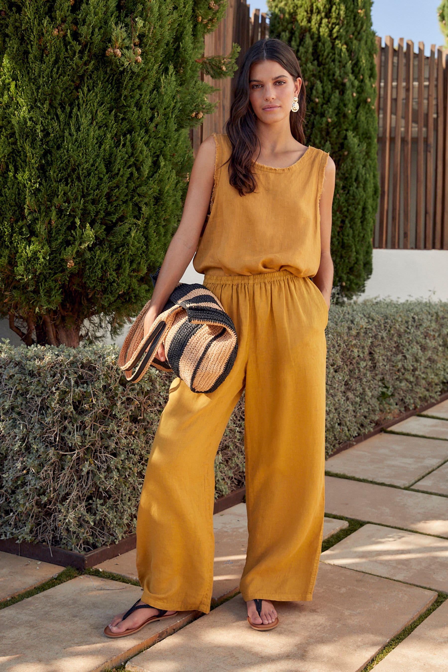 Wide leg trousers mustard new arrivals