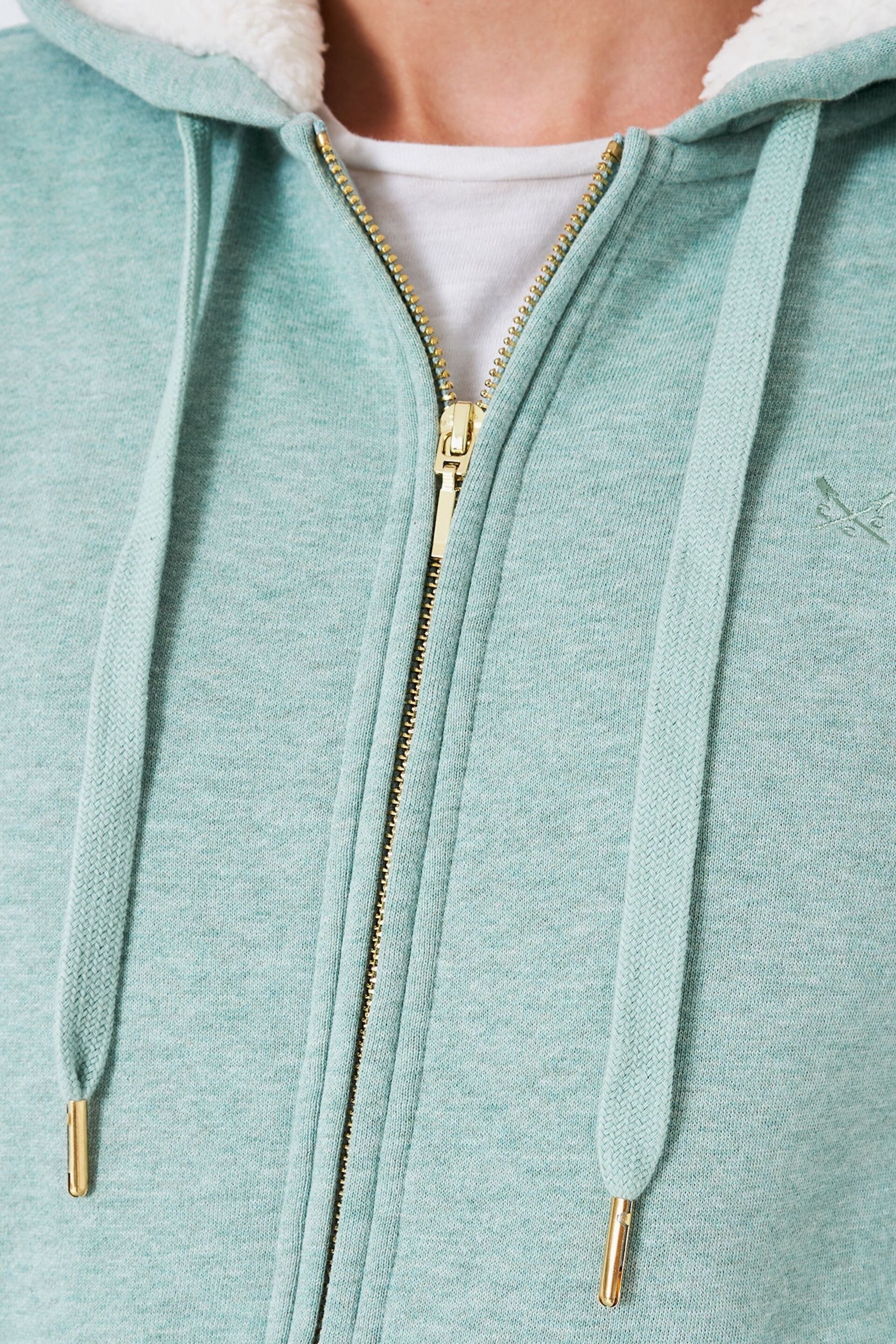 Crew Clothing Borg Lined Zip Through Hoodie - Image 4 of 5