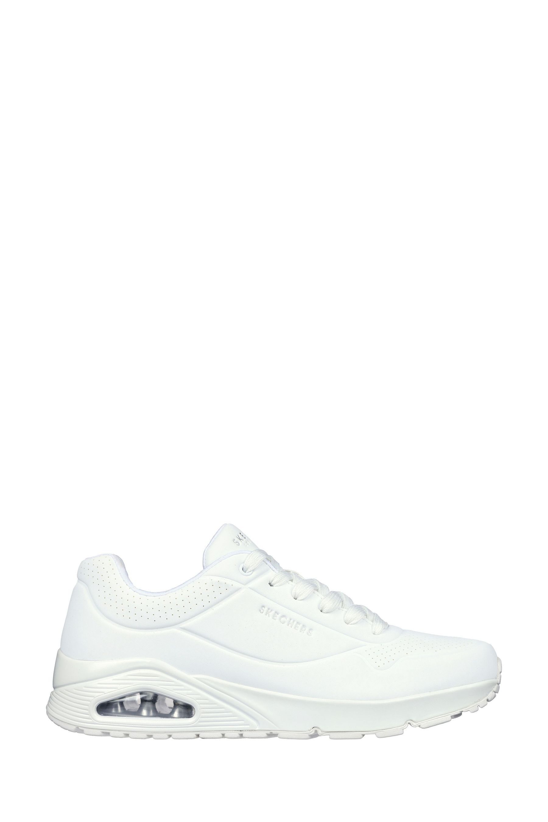 Buy Skechers White Standard Fit Mens Uno Stand On Air Lace Up Sports Trainers from Next USA