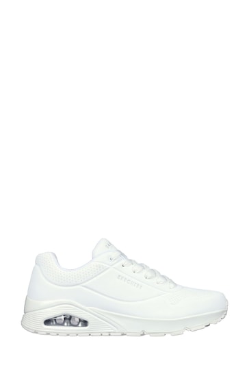 Skechers White Uno Stand On Air Trainers