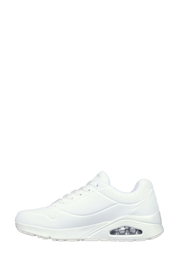 Skechers White Uno Stand On Air Trainers