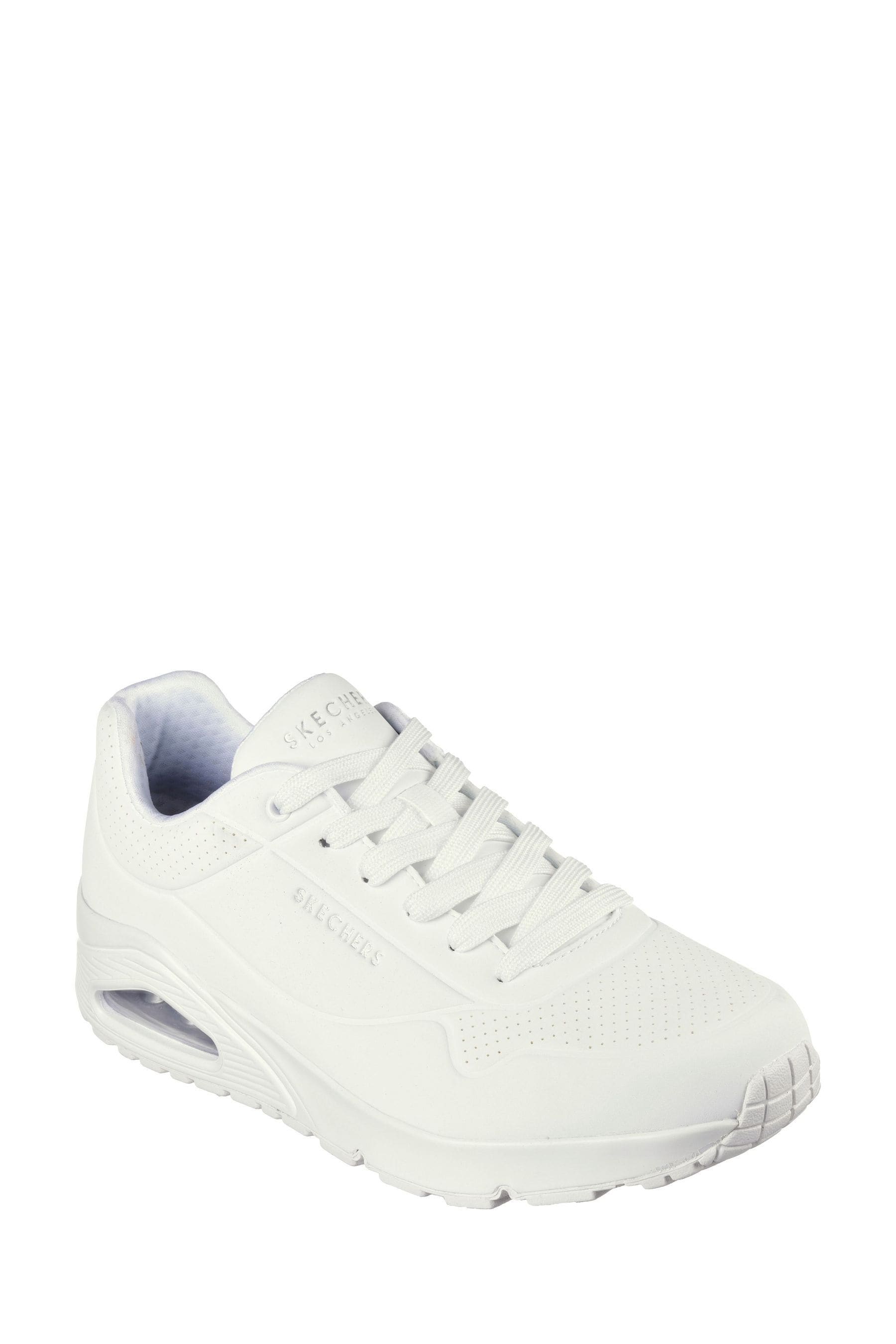 Skechers white trainers mens hot sale