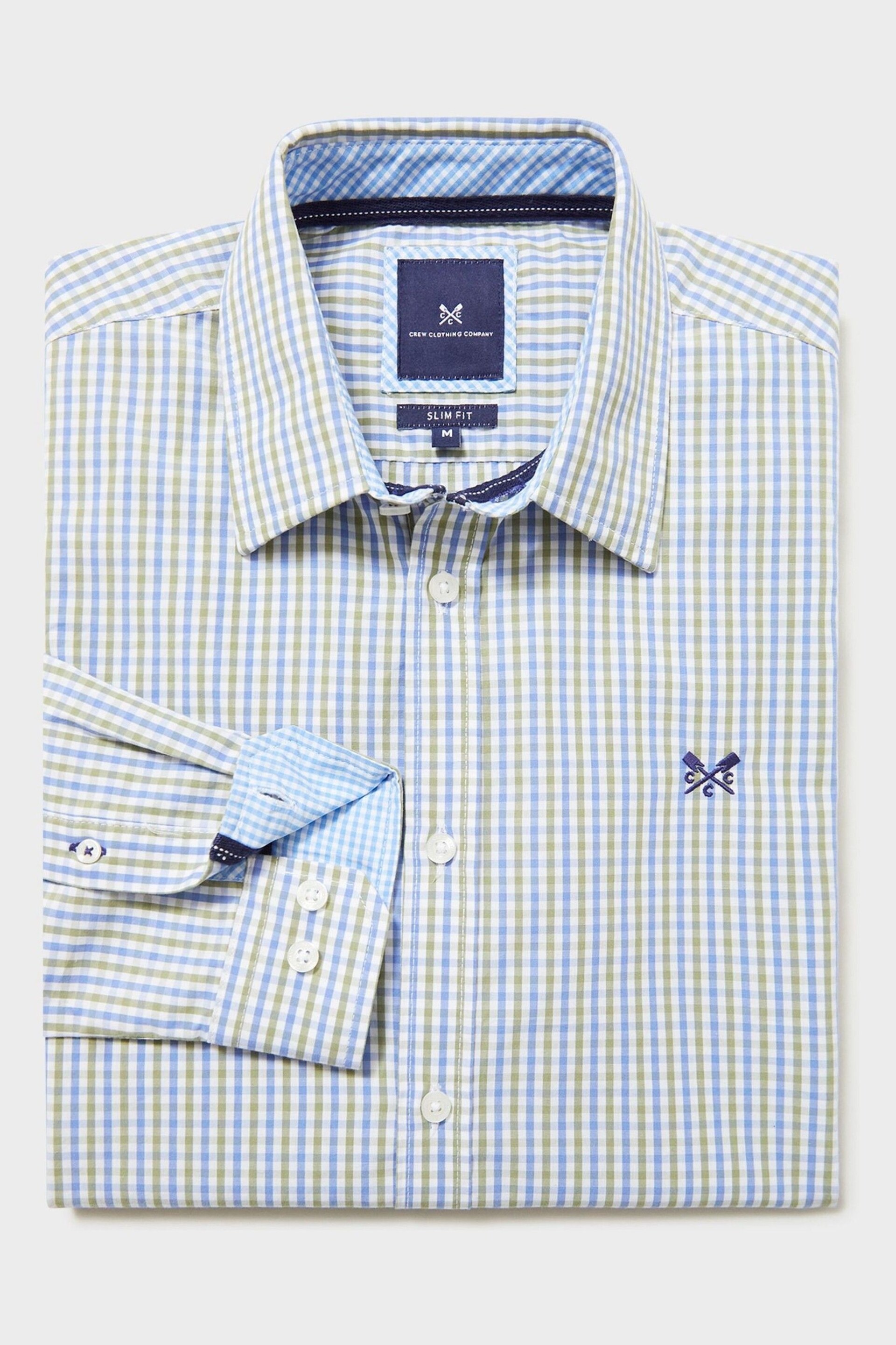 Crew Clothing Peached Poplin Tattersall Slim Fit Shirt - Image 5 of 5