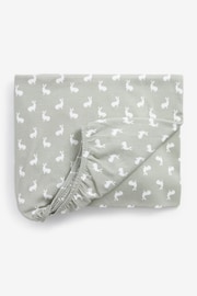 The Little Tailor White Easter Bunny Print 2 Pack Baby Fitted Jersey Cot Sheets - Image 4 of 8