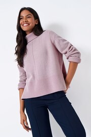 Crew Clothing Wide Sleeve Roll Neck Centre Seam Jumper - Image 4 of 5