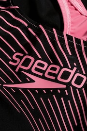 Speedo Girls Medley Logo Medalist Black Swimsuit - Image 2 of 4
