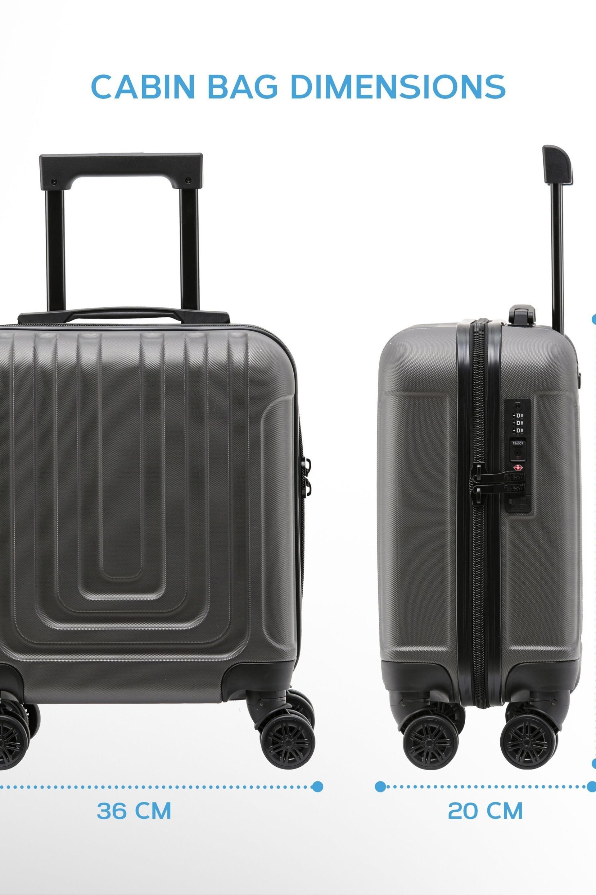 Flight Knight 45x36x20cm EasyJet Underseat 8 Wheel ABS Hard Case Cabin Carry On Hand Luggage - Image 2 of 7