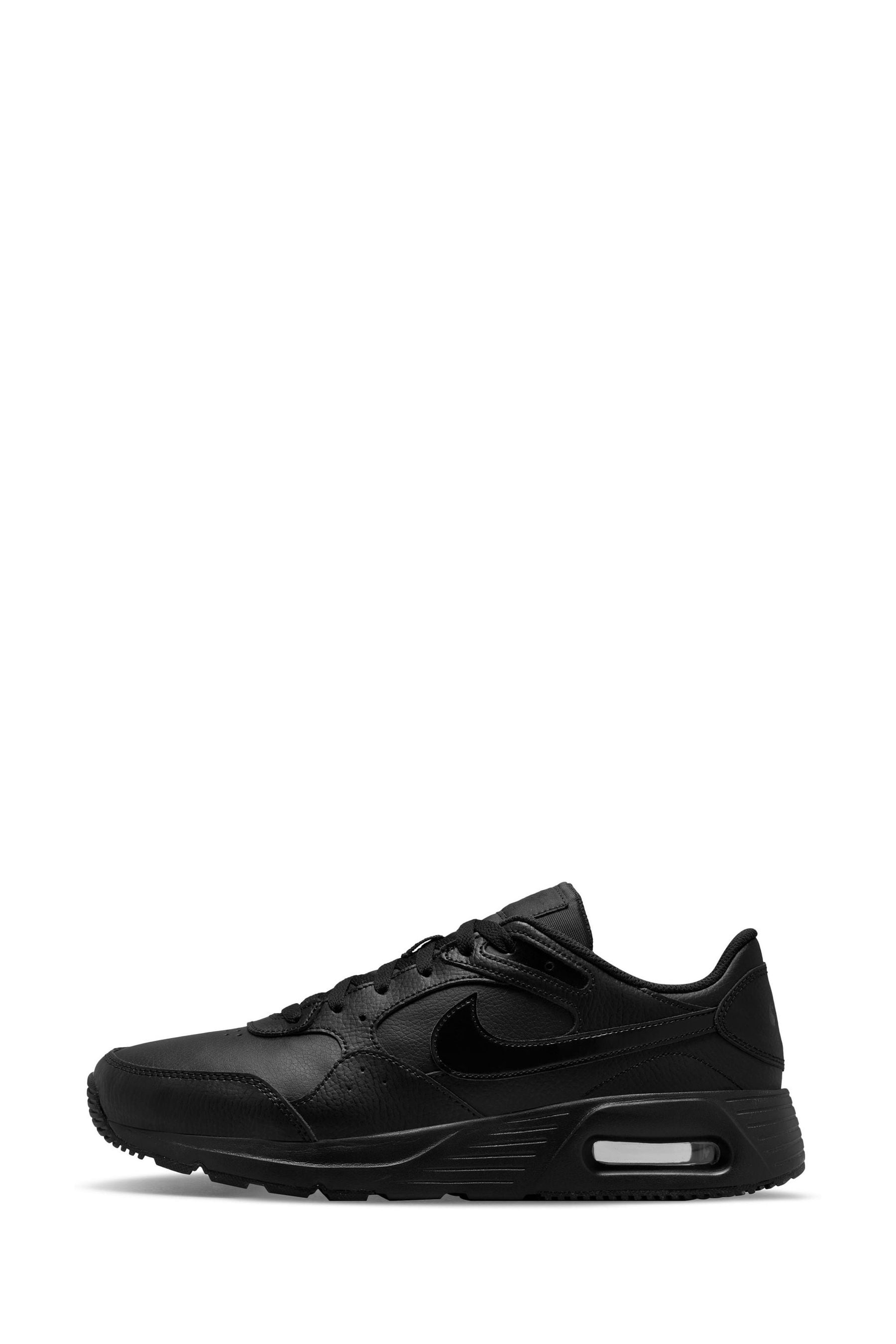 Nike black sales leather sneakers