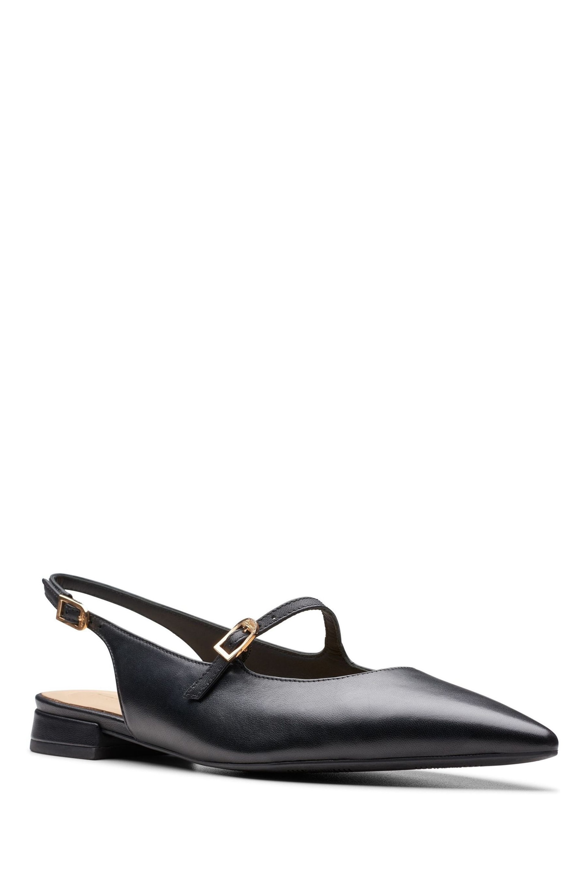 Clarks Black Leather Sensa 15 Sligback Shoes - Image 3 of 7