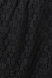 Reiss Black Prez Cotton Blend Crochet Drawstring Shorts - Image 6 of 6