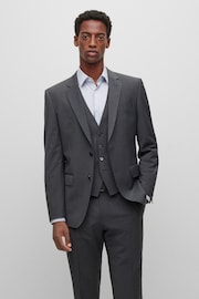 BOSS Grey Slim Fit Suit: Jacket - Image 1 of 6