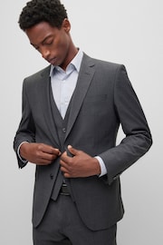 BOSS Grey Slim Fit Suit: Jacket - Image 3 of 7