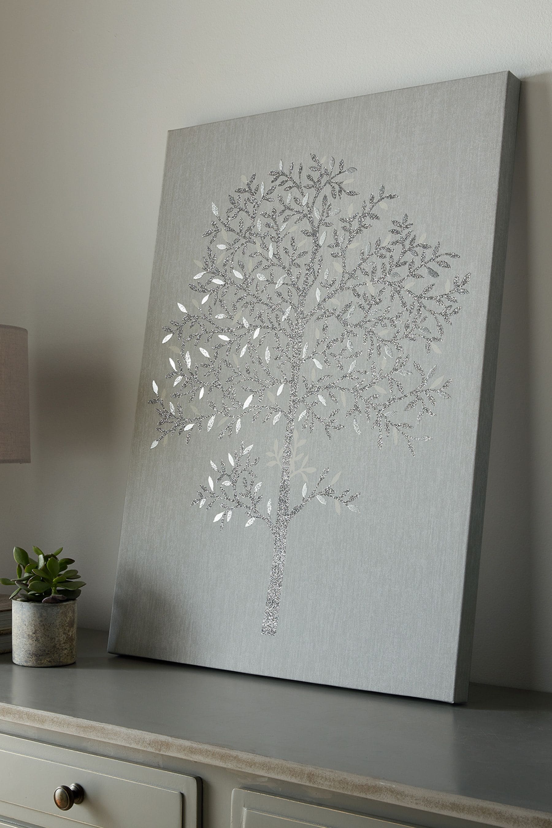 Buy Art For The Home Grey Eternal Tree Canvas from the Next UK